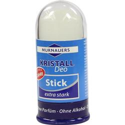 Ein blauer Deo-Stick mit der Aufschrift „Kristall Deo Stick extra stark“.