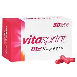 Eine Packung Vitamine mit der Aufschrift "Vitasprint B12 Kapseln".