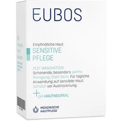 Eine weiße Verpackung von EUBOS für empfindliche Hautpflege.